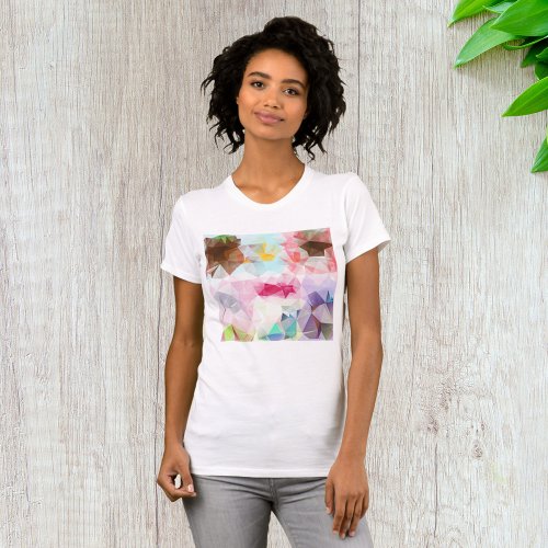 Colourful Crystal Geometric Shapes Womens T_Shirt