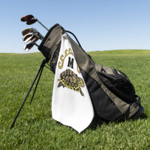 Colourful Cumberland Slider Turtle Monogram Golf Towel