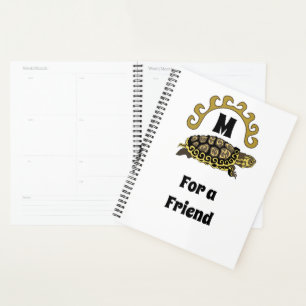 Colourful Cumberland Slider Turtle Monogram Planner
