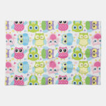 Colourful Cute Little Owls Pattern Towel at Zazzle