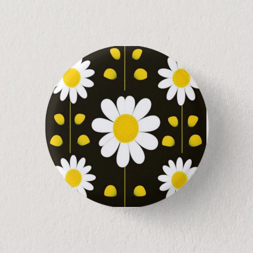 Colourful Daisy Flower Pattern Button