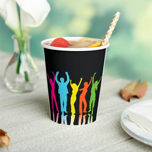 Colourful Dancers Dancing Around Paper Cups