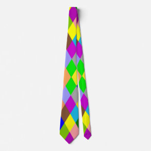 Colourful diamond Pattern Design Neck Tie