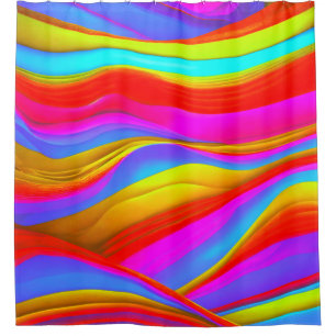 Colourful Digital Design Shower Curtain – Vibrant