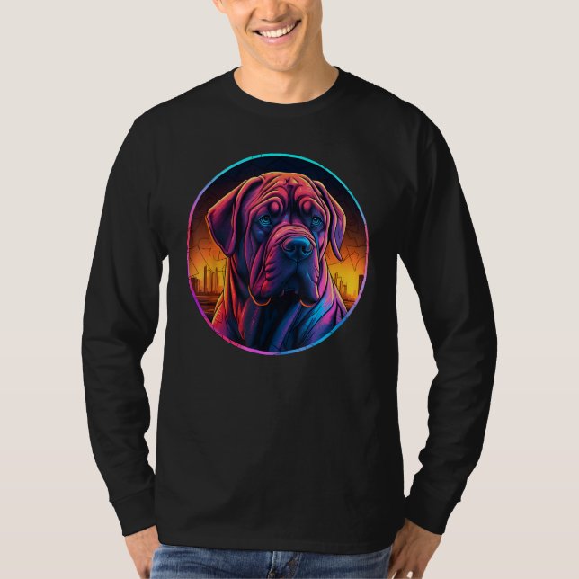 Colourful Dogue De Bordeaux Dog Dad Mom Graffity T-Shirt (Front)