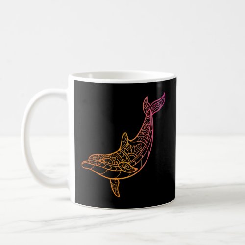Colourful dolphin  beautiful mandala animal Caribb Coffee Mug