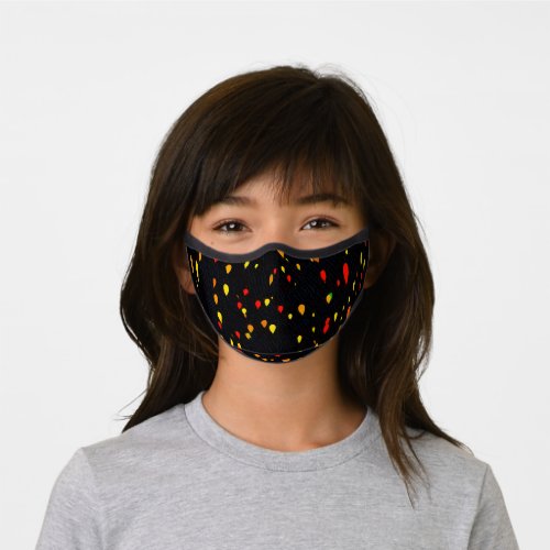 Colourful dots on black Premium Face Mask