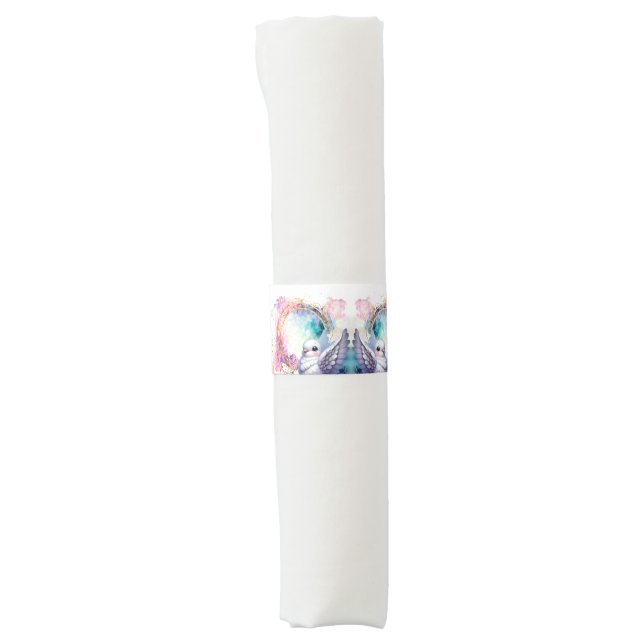 Colourful Dove Napkin Bands (Front)