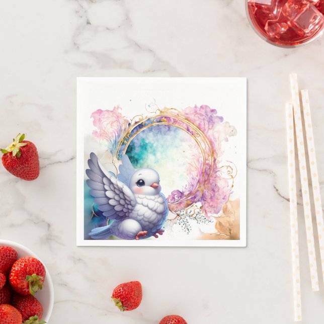 Colourful Dove Napkins (Insitu)