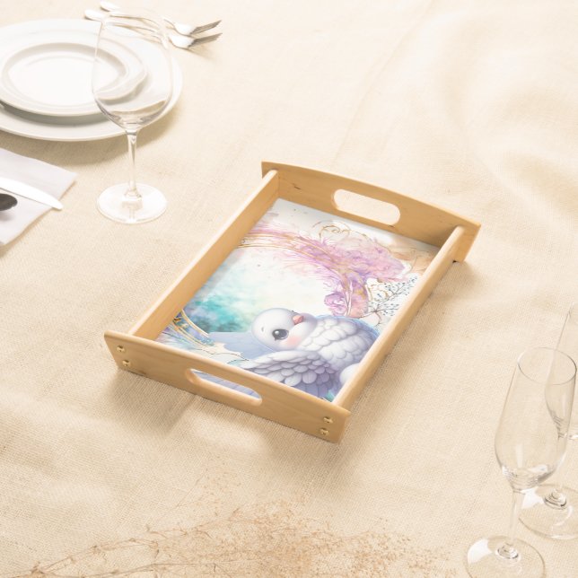 Colourful Dove Serving Tray (Front)