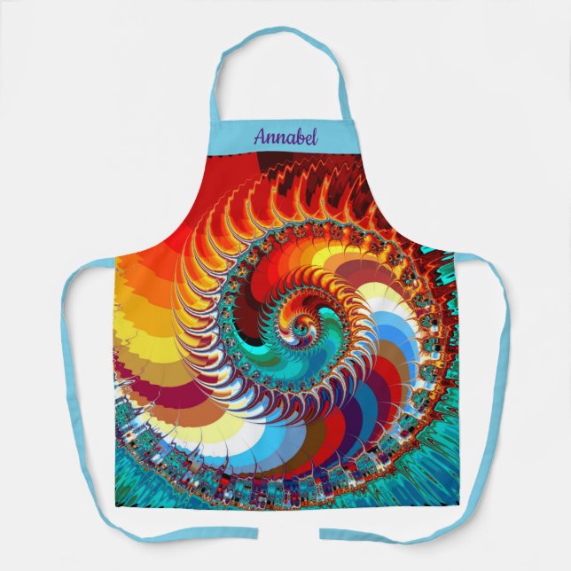 Colourful Dragon Spiral Personalized Apron (Front)