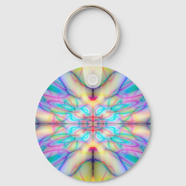 Colourful drawn pattern keychain (Front)