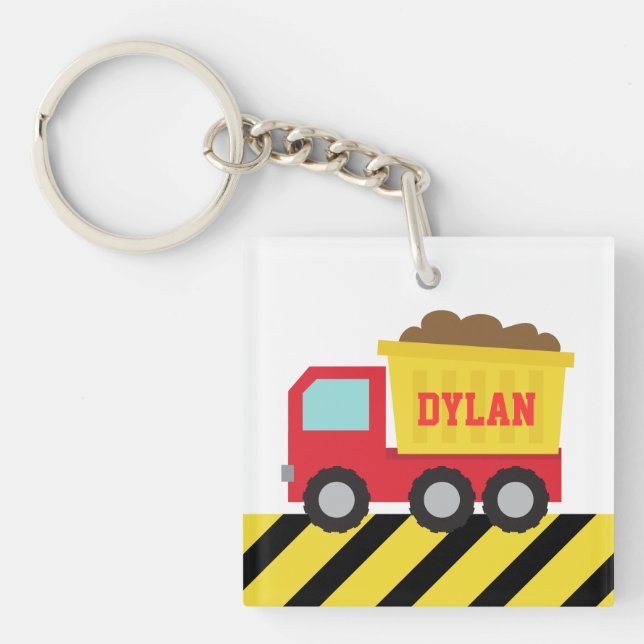 Colourful Dump Truck, Construction Vehicle for Boy Keychain (Front)