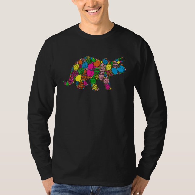 Colourful Egg Dinosaur Women Men Children  Easter T-Shirt (Front)