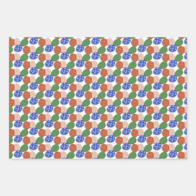Colourful Egg Patterned Wrapping Paper Sheets (Front)