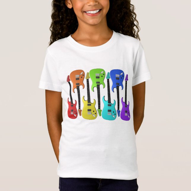 Colourful Electric Guitars Girls T-Shirt (Front)