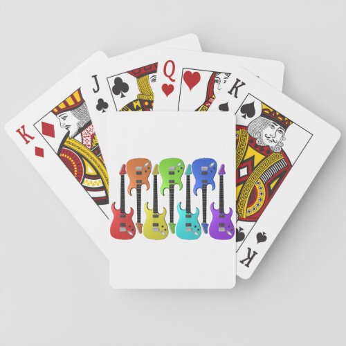 Colourful Electric Guitars Playing Cards