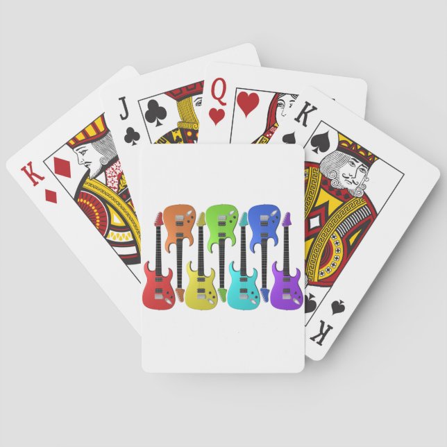 Colourful Electric Guitars Playing Cards (Back)