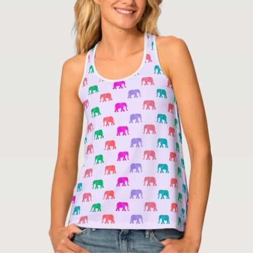 Colourful Elephantastic Pattern Tank Top