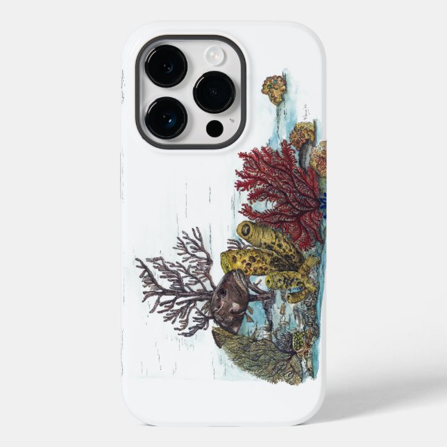 Colourful Endangered Hand Painted Coral Reef Case-Mate iPhone Case (Back)