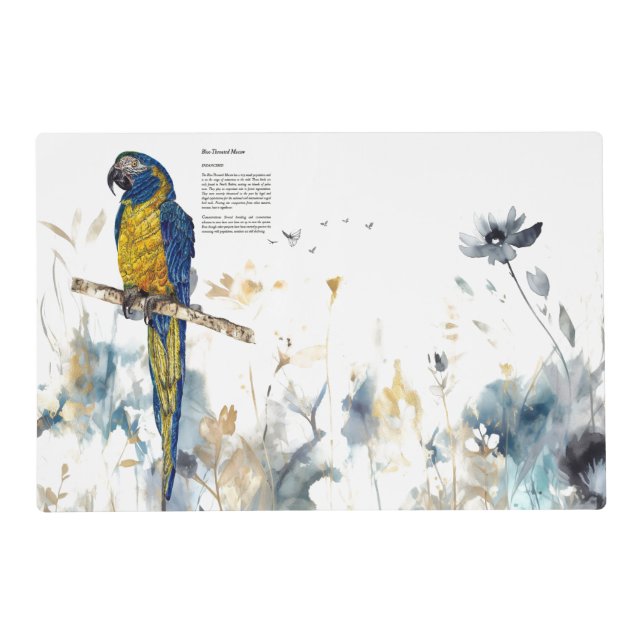 Colourful Endangered Macaw Placemat (Front)