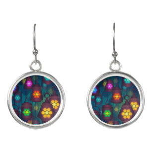 Colourful ethnic art Moroccan lamps fashion Earrings