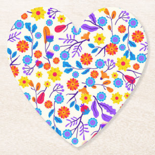 Colourful Exotic Floral Pattern-23146 Paper Coaster