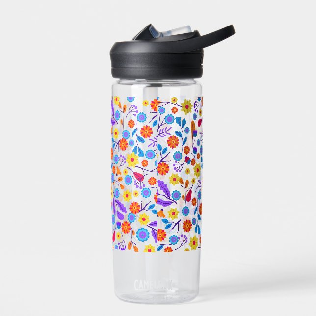 Colourful Exotic Floral Pattern-23146 Water Bottle (Left)