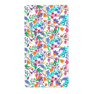 Colourful Exotic Floral Pattern-23147 Label