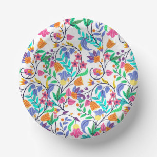 Colourful Exotic Floral Pattern-23147 Paper Bowls