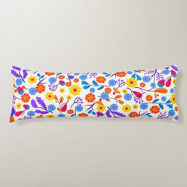 Colourful Exotic Floral Pattern-23165 Body Pillow (Front)