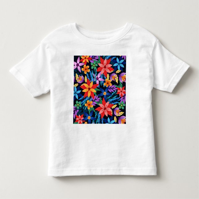 Colourful Exotic Floral Pattern-68578 Toddler T-shirt (Front)