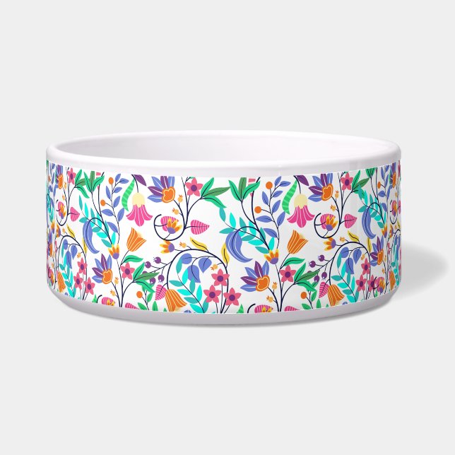 Colourful Exotic Floral Pattern Bowl (Front)