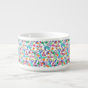 Colourful Exotic Floral Pattern Bowl