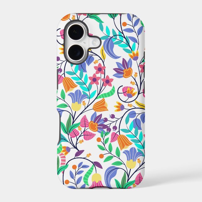 Colourful Exotic Floral Pattern iPhone Case (Back)