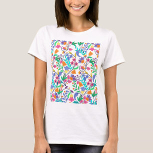 Colourful Exotic Floral Pattern T-Shirt