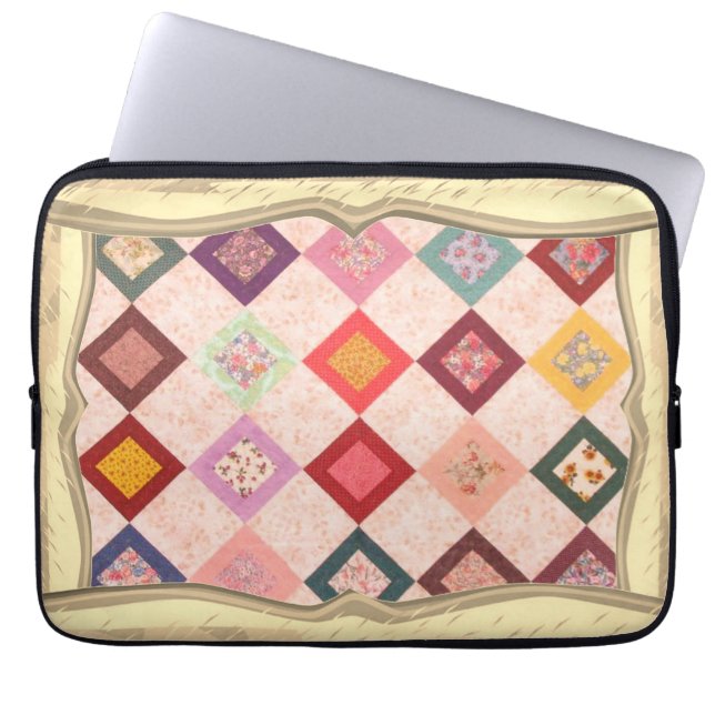 Colourful Fabrics Pattern Laptop Sleeve (Front)