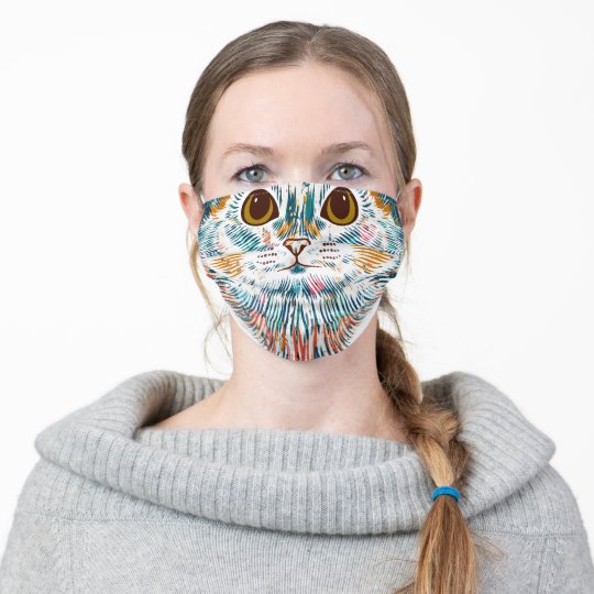 colourful face cat cloth face mask