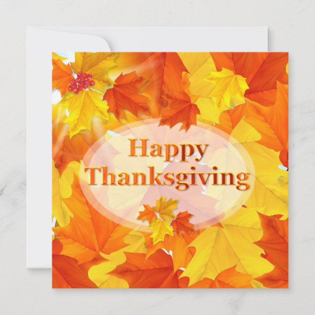 Colourful Fall Foliage Thanksgiving Holiday Card (Front)