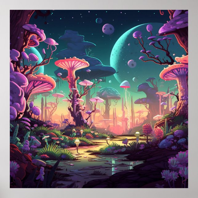 Colourful fantastic landscapes poster (Front)