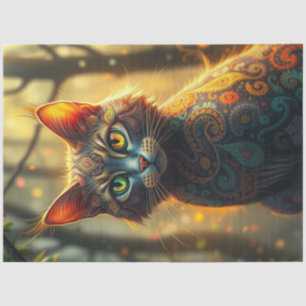 Colourful Fantasy Cat Tissue Paper