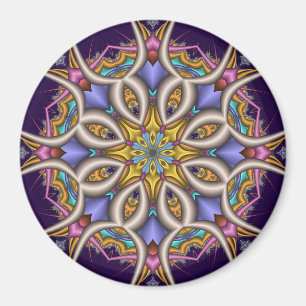 Colourful fantasy flower magnet