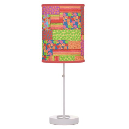Colourful Faux Patchwork of Summer Fruits Patterns Desk Lamp