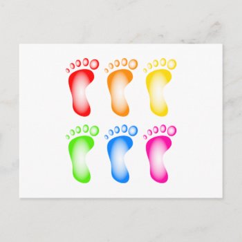 Colourful Feet Postcard by prawny at Zazzle