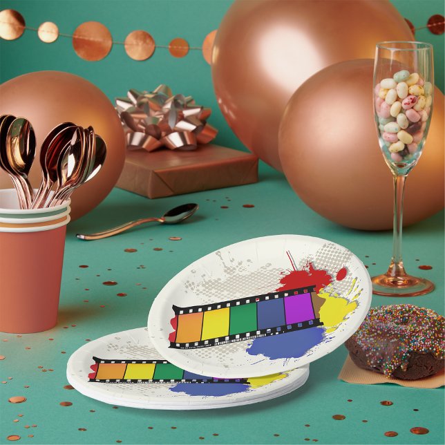 Colourful Filmstrip Paper Plates (Creator Uploaded)