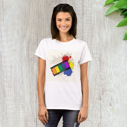 Colourful Filmstrip Womens T_Shirt