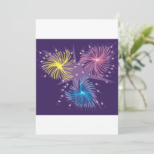 Colourful Fireworks Invitations