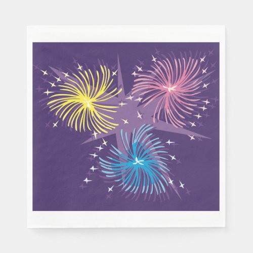 Colourful Fireworks Paper Napkins