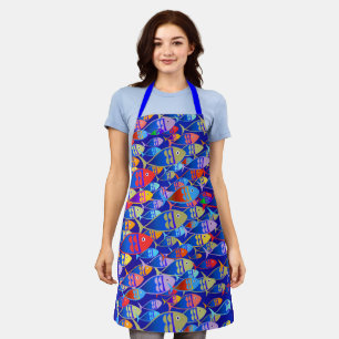 Colourful Fish Art Deco Apron