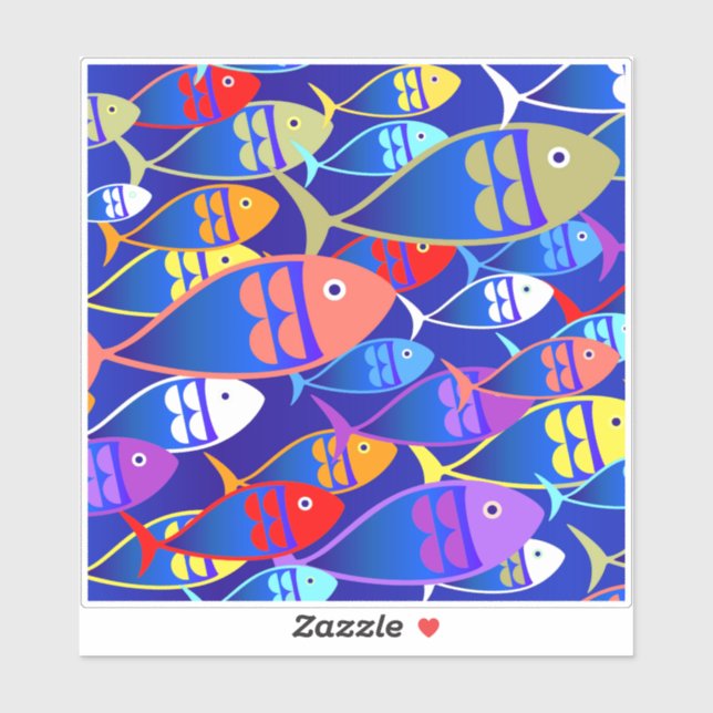Colourful Fish Art Décor Design Sticker (Sheet)